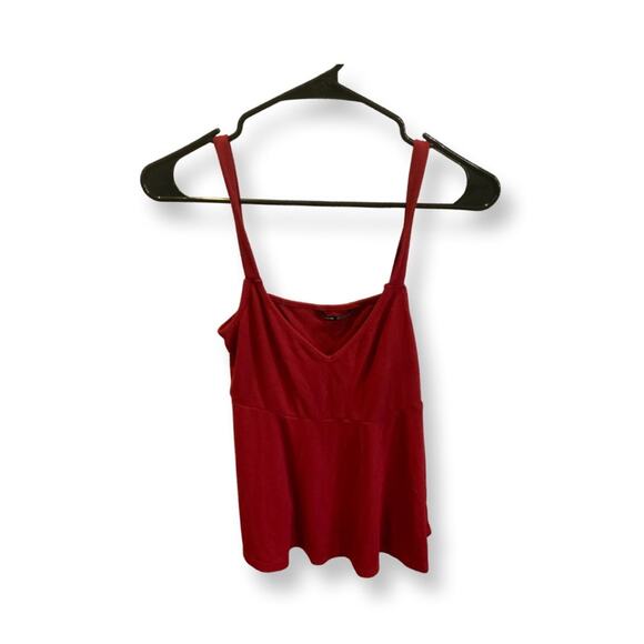 Shein Maternity Peplum Tank TOP Burgundy Causal stretch ruffle rib knit MEDIUM - Picture 6 of 8